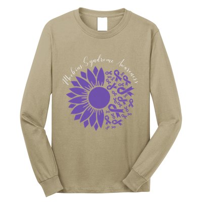 Moebius Syndrome Awareness Sunflower Purple Ribbon Support Gift Long Sleeve Shirt
