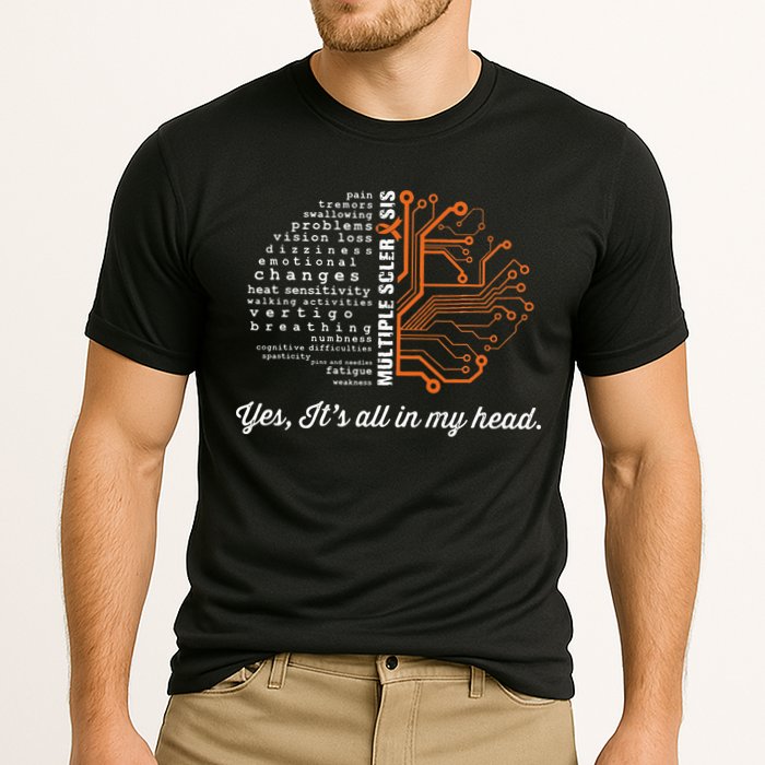 Multiple Sclerosis Awareness MS Head Warrior MS Support Idea Performance Shirt