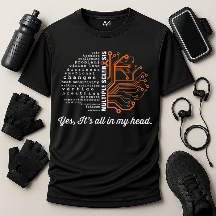 Multiple Sclerosis Awareness MS Head Warrior MS Support Idea Performance Shirt