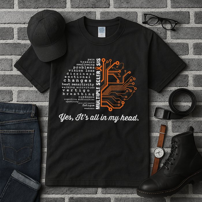 Multiple Sclerosis Awareness MS Head Warrior MS Support Idea Tall T-Shirt