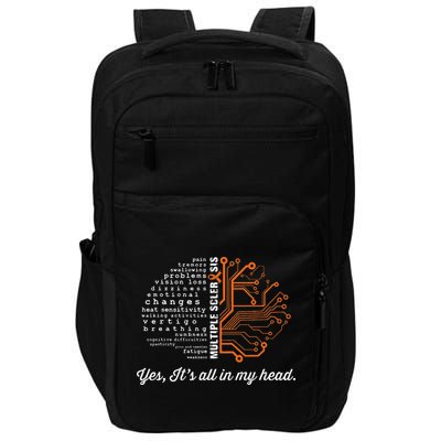 Multiple Sclerosis Awareness MS Head Warrior MS Support Idea Impact Tech Backpack