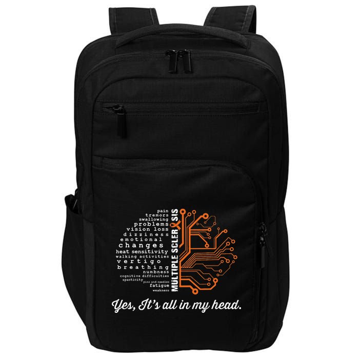 Multiple Sclerosis Awareness MS Head Warrior MS Support Idea Impact Tech Backpack