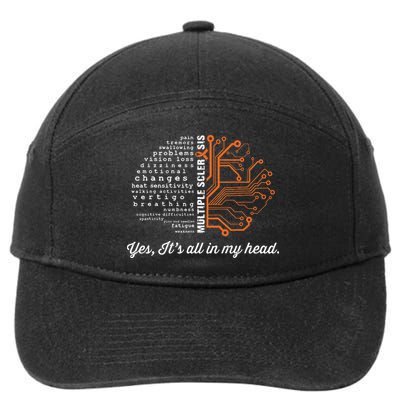 Multiple Sclerosis Awareness MS Head Warrior MS Support Idea 7-Panel Snapback Hat