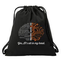 Multiple Sclerosis Awareness MS Head Warrior MS Support Idea Drawstring Bag