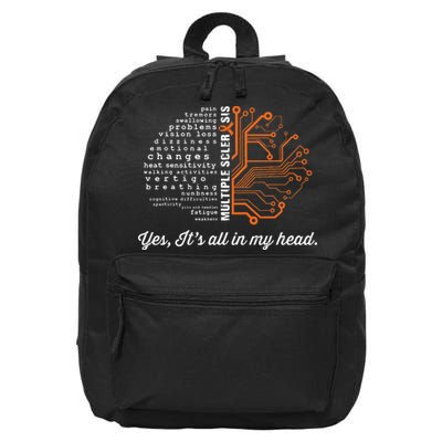 Multiple Sclerosis Awareness MS Head Warrior MS Support Idea 16 in Basic Backpack