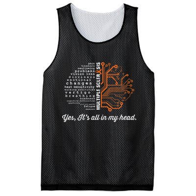 Multiple Sclerosis Awareness MS Head Warrior MS Support Idea Mesh Reversible Basketball Jersey Tank