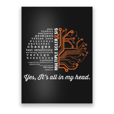 Multiple Sclerosis Awareness MS Head Warrior MS Support Idea Poster