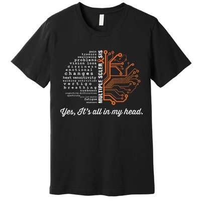 Multiple Sclerosis Awareness MS Head Warrior MS Support Idea Premium T-Shirt