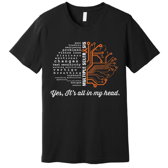 Multiple Sclerosis Awareness MS Head Warrior MS Support Idea Premium T-Shirt