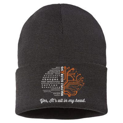 Multiple Sclerosis Awareness MS Head Warrior MS Support Idea Sustainable Knit Beanie