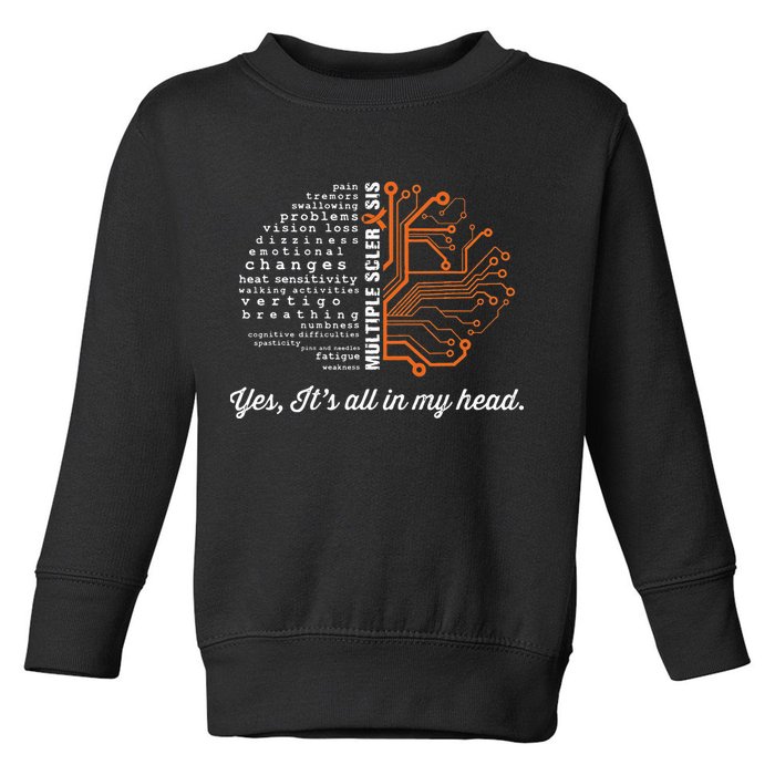 Multiple Sclerosis Awareness MS Head Warrior MS Support Idea Toddler Sweatshirt