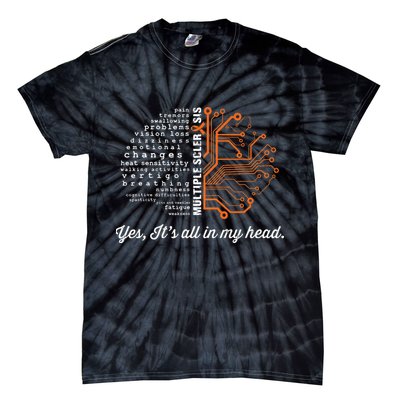 Multiple Sclerosis Awareness MS Head Warrior MS Support Idea Tie-Dye T-Shirt