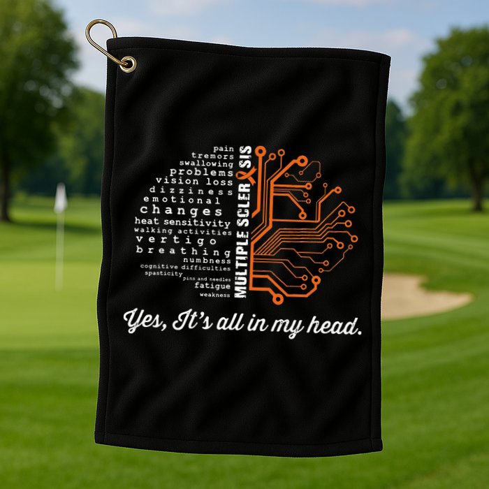 Multiple Sclerosis Awareness MS Head Warrior MS Support Idea Golf Towel