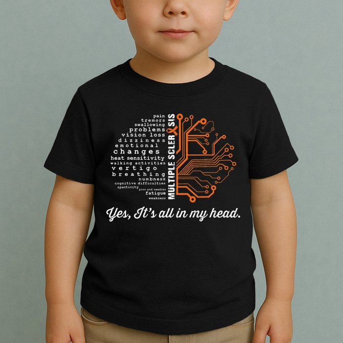 Multiple Sclerosis Awareness MS Head Warrior MS Support Idea Toddler T-Shirt