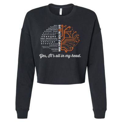 Multiple Sclerosis Awareness MS Head Warrior MS Support Idea Cropped Pullover Crew