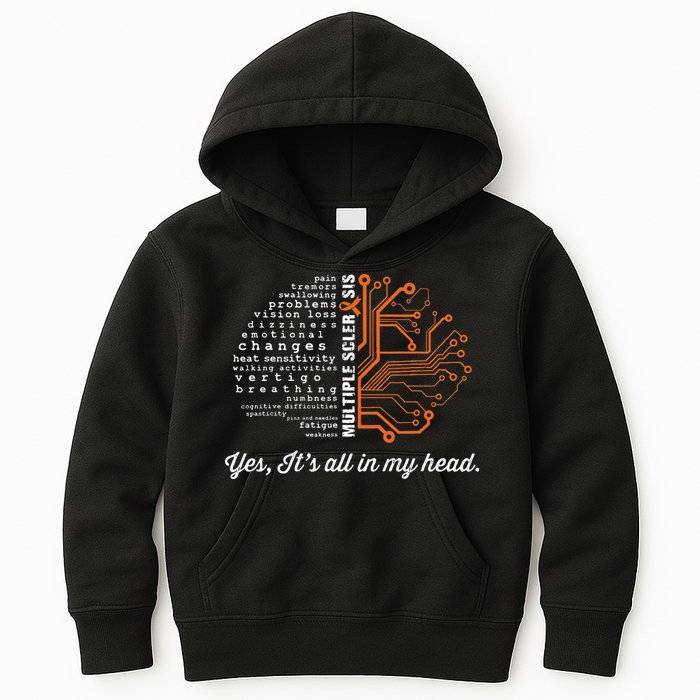 Multiple Sclerosis Awareness MS Head Warrior MS Support Idea Kids Hoodie
