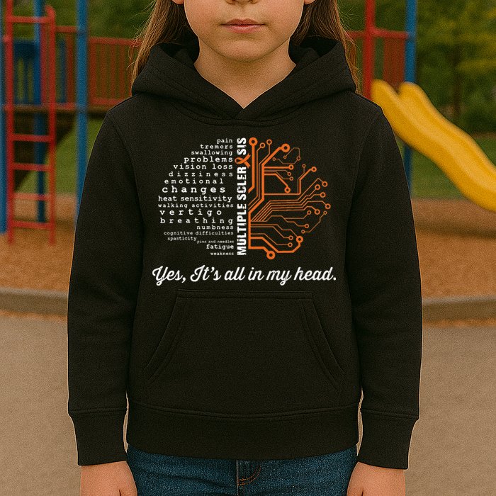 Multiple Sclerosis Awareness MS Head Warrior MS Support Idea Kids Hoodie