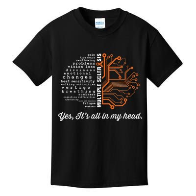 Multiple Sclerosis Awareness MS Head Warrior MS Support Idea Kids T-Shirt