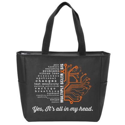 Multiple Sclerosis Awareness MS Head Warrior MS Support Idea Zip Tote Bag