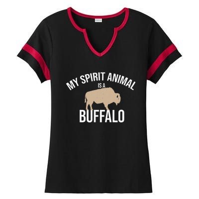 My Spirit Animal Is A Buffalo Buffalo Bison Farm Ladies Halftime Notch Neck Tee