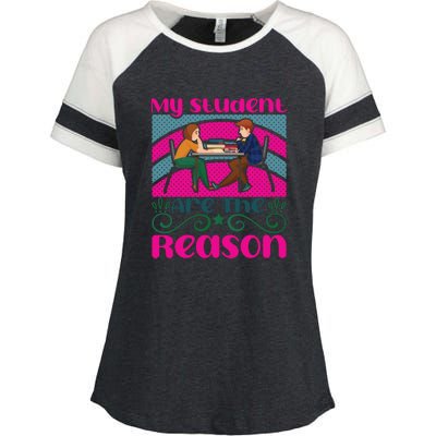 My Student Are The Reason Enza Ladies Jersey Colorblock Tee