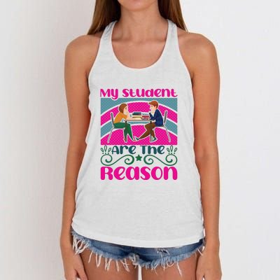 My Student Are The Reason Women's Knotted Racerback Tank