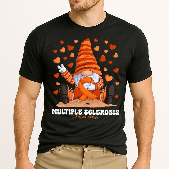 Multiple Sclerosis Awareness Month Orange Ribbon Gnome Cooling Performance Crew T-Shirt