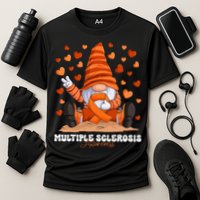 Multiple Sclerosis Awareness Month Orange Ribbon Gnome Cooling Performance Crew T-Shirt