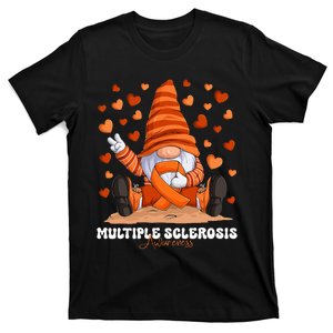 Multiple Sclerosis Awareness Month Orange Ribbon Gnome T-Shirt