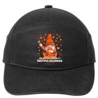 Multiple Sclerosis Awareness Month Orange Ribbon Gnome 7-Panel Snapback Hat