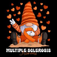 Multiple Sclerosis Awareness Month Orange Ribbon Gnome 7-Panel Snapback Hat