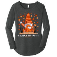 Multiple Sclerosis Awareness Month Orange Ribbon Gnome Women's Perfect Tri Tunic Long Sleeve Shirt