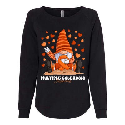 Multiple Sclerosis Awareness Month Orange Ribbon Gnome Womens California Wash Sweatshirt