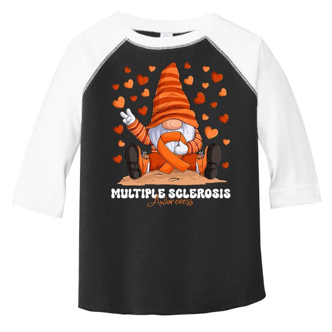 Multiple Sclerosis Awareness Month Orange Ribbon Gnome Toddler Fine Jersey T-Shirt