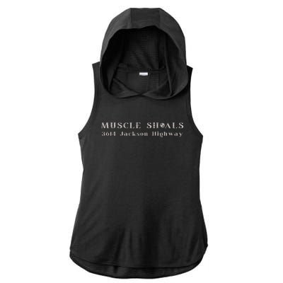 Muscle Shoals Alabama 3614 Jackson Highway Music Souvenir Ladies PosiCharge Tri-Blend Wicking Draft Hoodie Tank