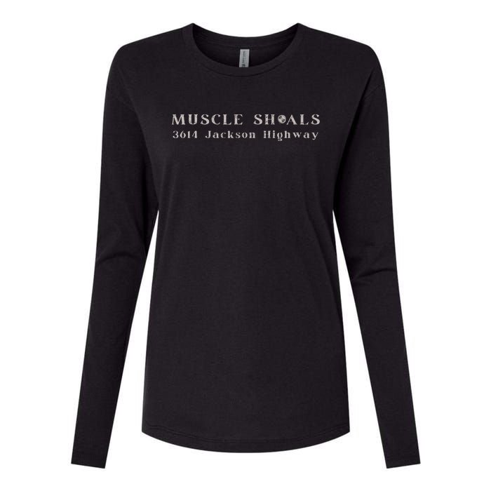 Muscle Shoals Alabama 3614 Jackson Highway Music Souvenir Womens Cotton Relaxed Long Sleeve T-Shirt