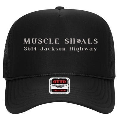 Muscle Shoals Alabama 3614 Jackson Highway Music Souvenir High Crown Mesh Back Trucker Hat