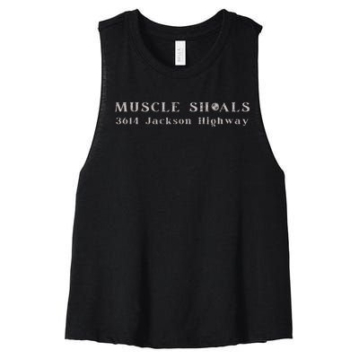 Muscle Shoals Alabama 3614 Jackson Highway Music Souvenir Women's Racerback Cropped Tank