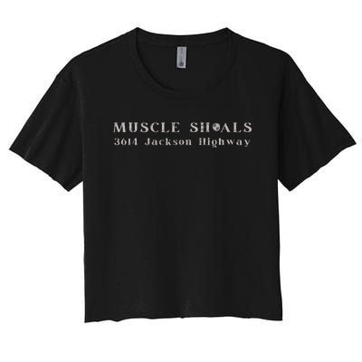 Muscle Shoals Alabama 3614 Jackson Highway Music Souvenir Women's Crop Top Tee