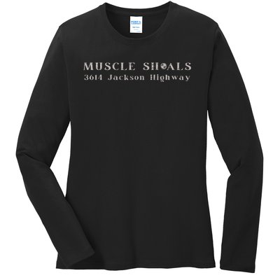 Muscle Shoals Alabama 3614 Jackson Highway Music Souvenir Ladies Long Sleeve Shirt