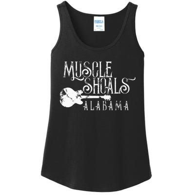 Muscle Shoals Alabama With Guitar Swampy Soul Music Fans Ladies Essential Tank