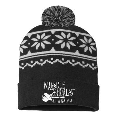 Muscle Shoals Alabama With Guitar Swampy Soul Music Fans USA-Made Snowflake Beanie