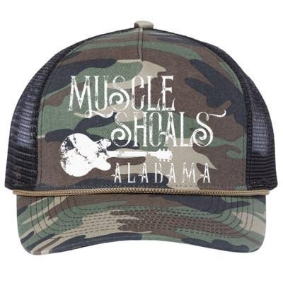 Muscle Shoals Alabama With Guitar Swampy Soul Music Fans Retro Rope Trucker Hat Cap