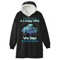 My Spirit Animal Is Grumpy Turtle Who Slaps Annoying People Hooded Wearable Blanket