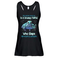 My Spirit Animal Is Grumpy Turtle Who Slaps Annoying People Ladies Essential Flowy Tank