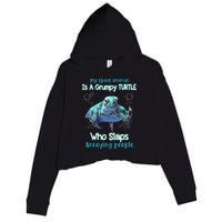 My Spirit Animal Is Grumpy Turtle Who Slaps Annoying People Crop Fleece Hoodie