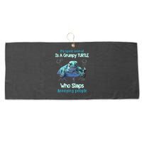 My Spirit Animal Is Grumpy Turtle Who Slaps Annoying People Large Microfiber Waffle Golf Towel