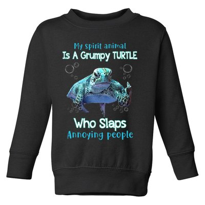 My Spirit Animal Is Grumpy Turtle Who Slaps Annoying People Toddler Sweatshirt