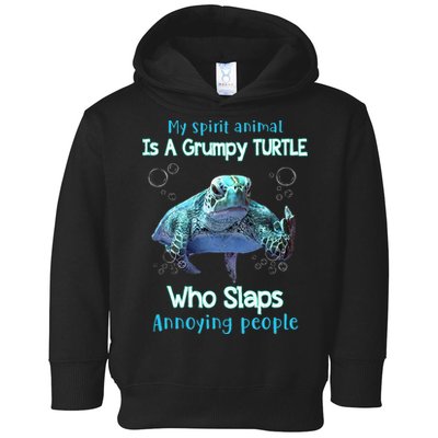 My Spirit Animal Is Grumpy Turtle Who Slaps Annoying People Toddler Hoodie
