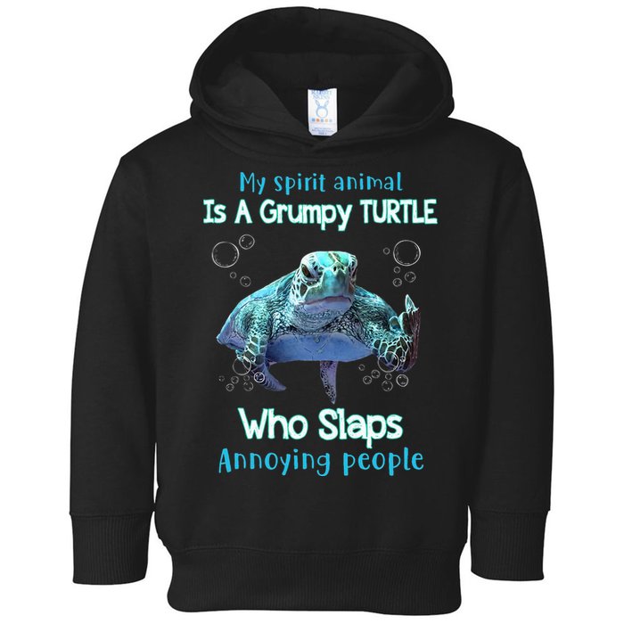 My Spirit Animal Is Grumpy Turtle Who Slaps Annoying People Toddler Hoodie
